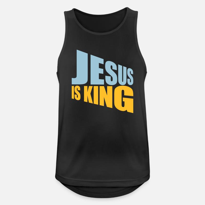 jesus is king Zitat - Männer Tank Top atmungsaktiv - Schwarz