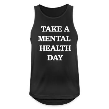 Mental Health - Männer Tank Top atmungsaktiv - Schwarz - Vorne - Nick (188cm)
