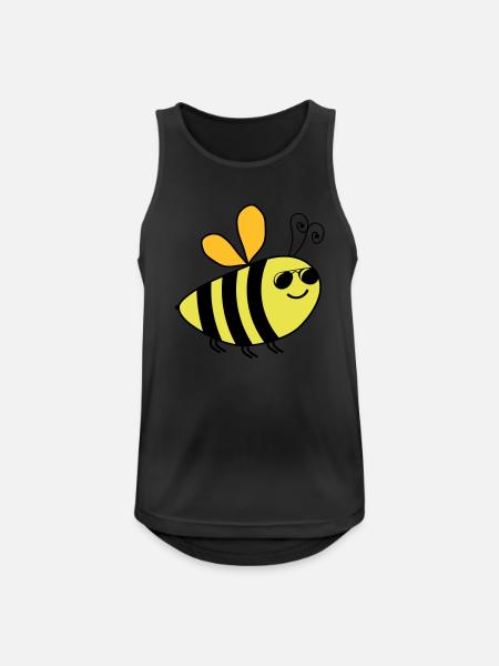 bee - Männer Tank Top atmungsaktiv - Schwarz