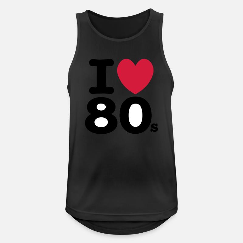 i love 80s - Männer Tank Top atmungsaktiv - Schwarz