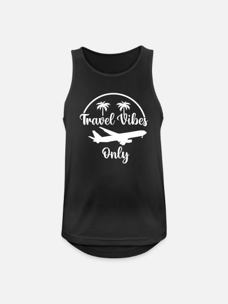 Travel Vibes Only - Männer Tank Top atmungsaktiv - Schwarz