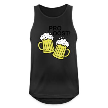 Bier Anstossen Prost - Männer Tank Top atmungsaktiv - Schwarz - Vorne - Nick (188cm)