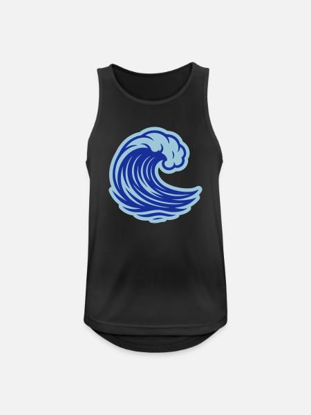 Wave Ocean - Men's Breathable Tank Top - black