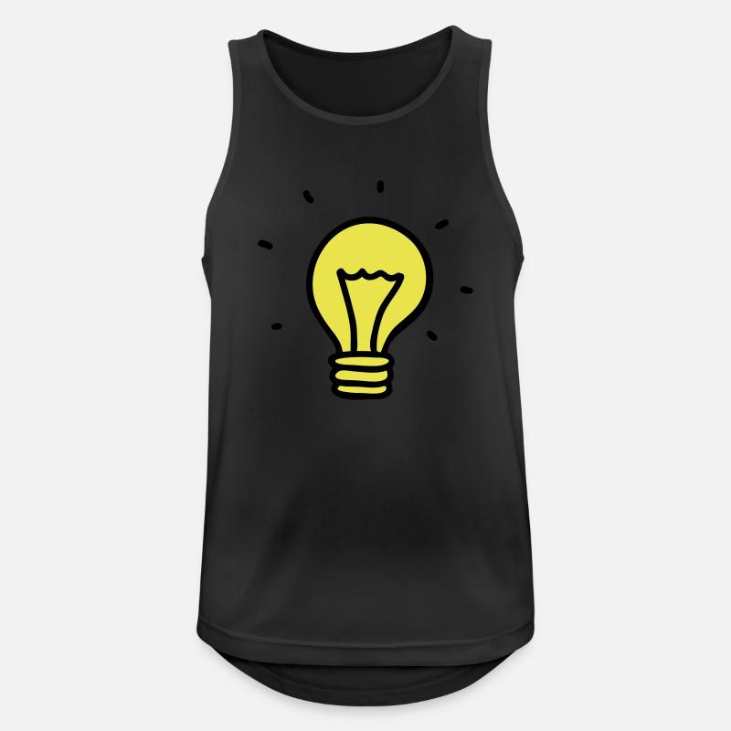 Lyspære - ide - Pustende singlet for menn - svart