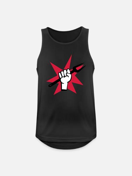 Grill - Männer Tank Top atmungsaktiv - Schwarz