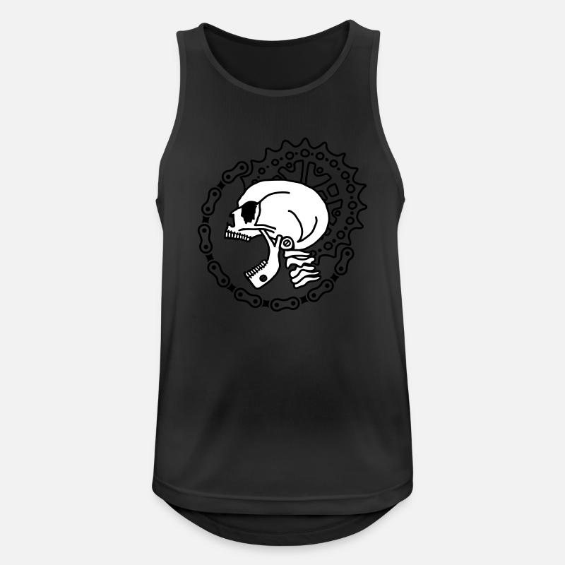 Skull Chain Punk-2c - Männer Tank Top atmungsaktiv - Schwarz