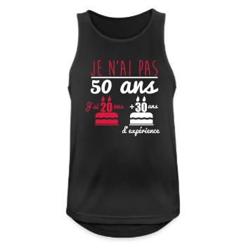 pas 50 ans anniversaire,cadeau d'anniversaire - Débardeur respirant Homme - noir - Devant - Nick (188cm)
