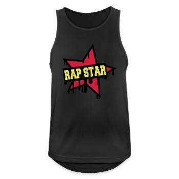 Rap Star - Männer Tank Top atmungsaktiv - Schwarz - Vorne - Nick (188cm)