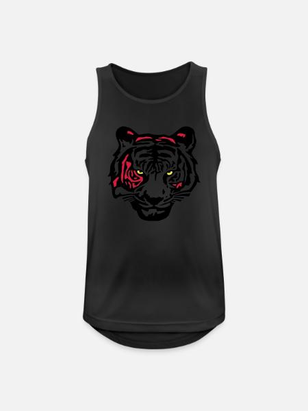 tiger_3c - Männer Tank Top atmungsaktiv - Schwarz