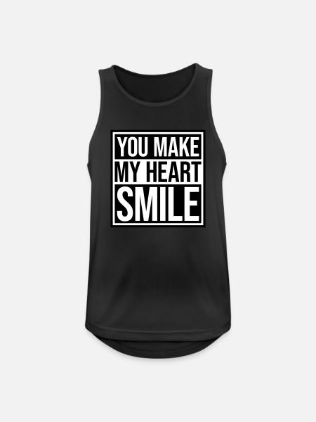 make my heart smile - Männer Tank Top atmungsaktiv - Schwarz