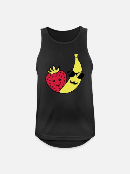 erdbeere banane - Männer Tank Top atmungsaktiv - Schwarz