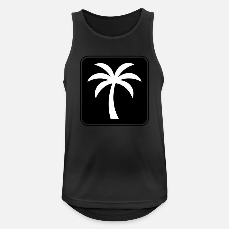 Palme Symbol Sommer - Männer Tank Top atmungsaktiv - Schwarz