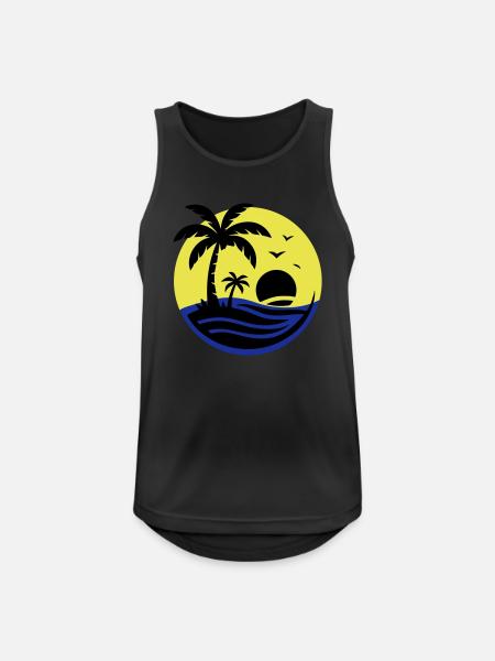 Insel Palmen Meer - Männer Tank Top atmungsaktiv - Schwarz
