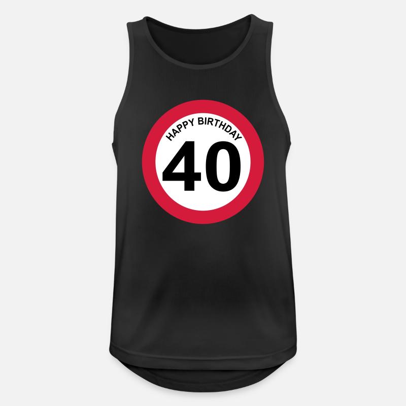 40 - Männer Tank Top atmungsaktiv - Schwarz