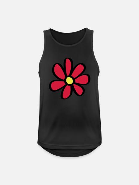 Blume - Männer Tank Top atmungsaktiv - Schwarz