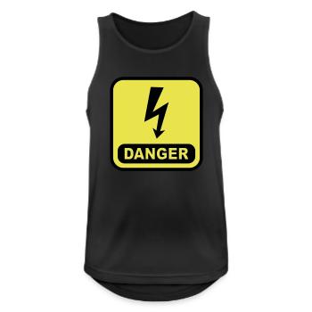 Danger foudre - Débardeur respirant Homme - noir - Devant - Nick (188cm)