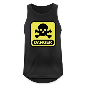 Crâne danger - Débardeur respirant Homme - noir - Devant - Nick (188cm)