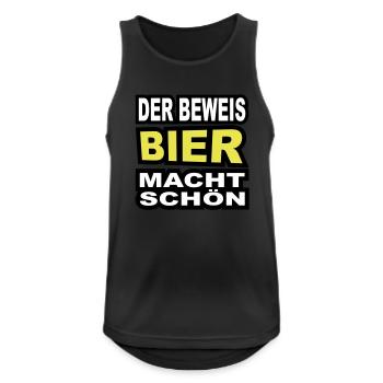 der beweis bier macht schön - Männer Tank Top atmungsaktiv - Schwarz - Vorne - Nick (188cm)