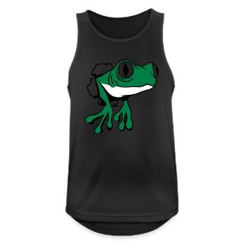 Trou de grenouille drôle - Débardeur respirant Homme - noir - Devant - Nick (188cm)