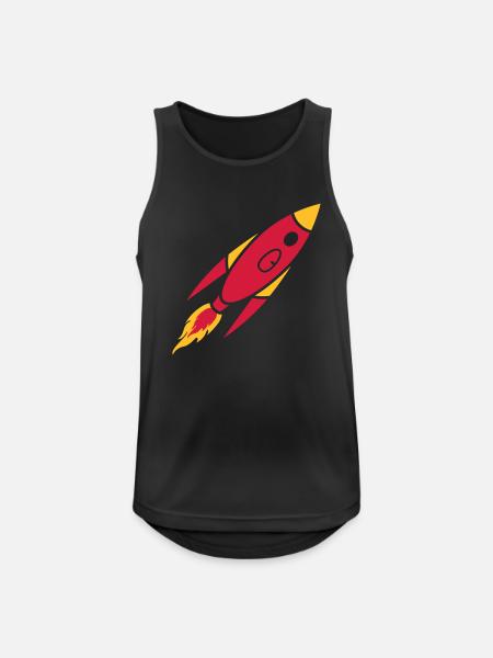 Clipart red rocket - Men's Breathable Tank Top - black
