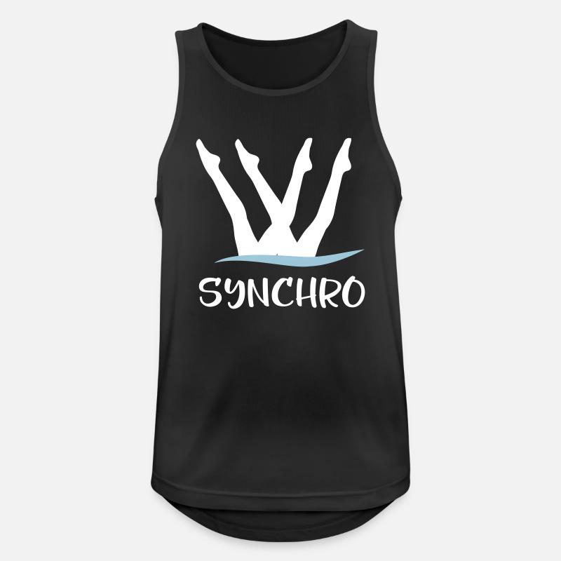 Synchronschwimmen - Männer Tank Top atmungsaktiv - Schwarz