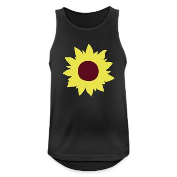 Sonnenblume - Männer Tank Top atmungsaktiv - Schwarz - Vorne - Nick (188cm)