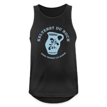 Kelterst du noch ? - Bembel - Hessen - Männer Tank Top atmungsaktiv - Schwarz - Vorne - Nick (188cm)
