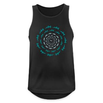Hammerhai Circle - Männer Tank Top atmungsaktiv - Schwarz - Vorne - Nick (188cm)