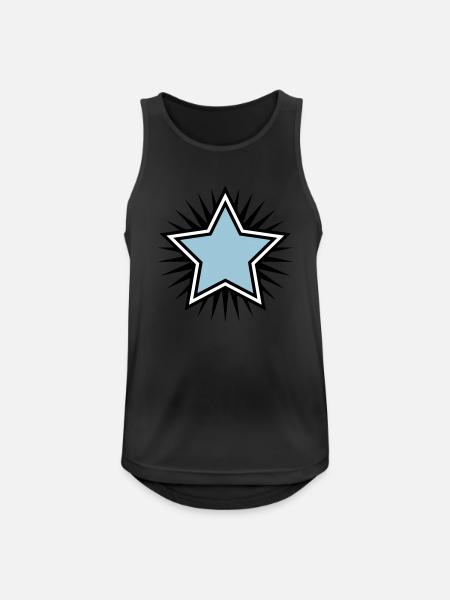 Star Design - Männer Tank Top atmungsaktiv - Schwarz