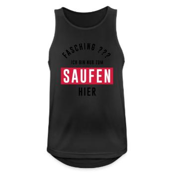 Karneval - Fasching - Alaaf - Männer Tank Top atmungsaktiv - Schwarz - Vorne - Nick (188cm)