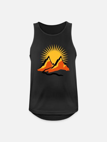 Beautiful mountains trail Sun - Men's Breathable Tank Top - black
