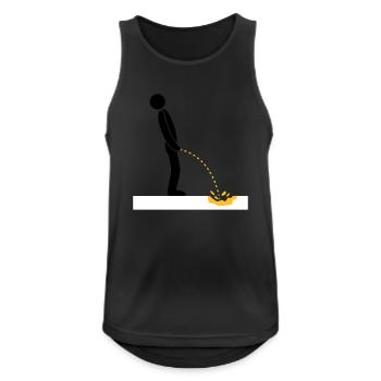 pee neige jaune hiver sol froid logo en position debout - Débardeur respirant Homme - noir - Devant - Nick (188cm)
