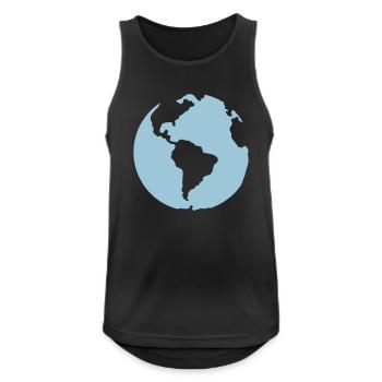 planete terre bleu icone - Débardeur respirant Homme - noir - Devant - Nick (188cm)