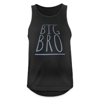 Logo à rayures Big Bro - Débardeur respirant Homme - noir - Devant - Nick (188cm)
