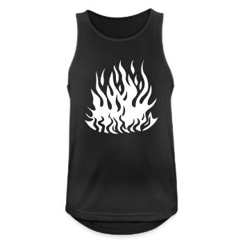 Lagerfeuer Camping Natur Wald Feuer Vektor 3 - Männer Tank Top atmungsaktiv - Schwarz - Vorne - Nick (188cm)