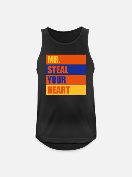 Mr steal your heart - Men's Breathable Tank Top - black