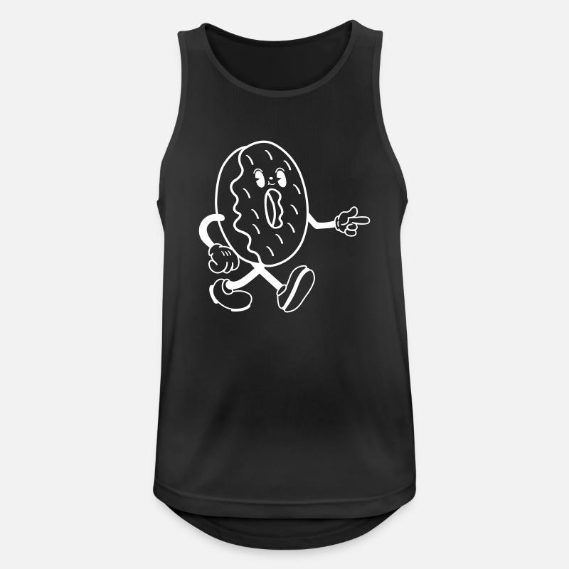 Donut Comic - Männer Tank Top atmungsaktiv - Schwarz