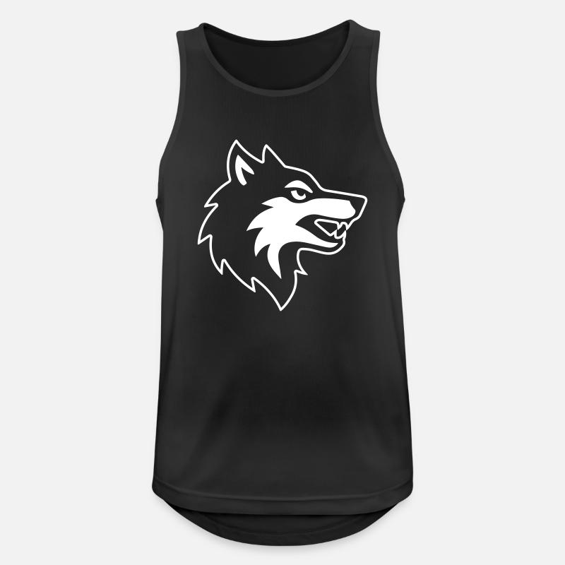 Wolf head logo icon - Men's Breathable Tank Top - black
