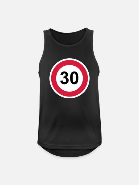 30 - Männer Tank Top atmungsaktiv - Schwarz