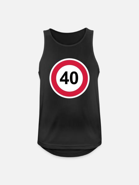 40 - Männer Tank Top atmungsaktiv - Schwarz