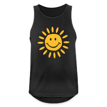 Sonne - Männer Tank Top atmungsaktiv - Schwarz - Vorne - Nick (188cm)