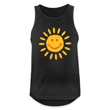 Sonne - Männer Tank Top atmungsaktiv - Schwarz - Vorne - Nick (188cm)