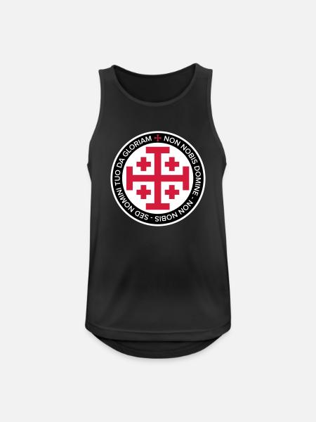 Jerusalem Crusader Cross - Men's Breathable Tank Top - black