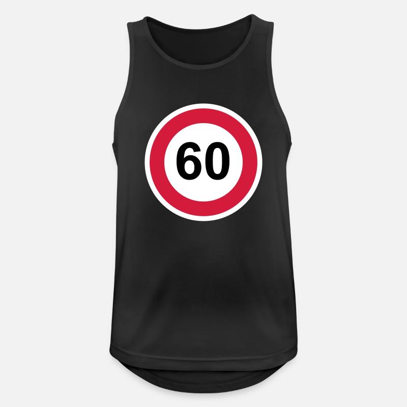 60 - Männer Tank Top atmungsaktiv - Schwarz