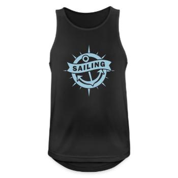 Anker - Segeln - Sailing 1farbig - Men's Breathable Tank Top - black - Front - Nick (188cm)