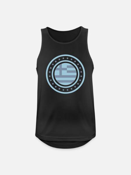 Greece emblem (star) - Men's Breathable Tank Top - black