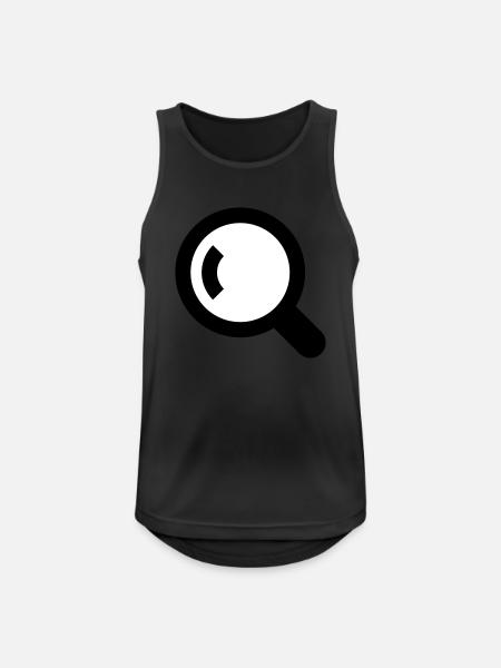 Lupe Symbol - Männer Tank Top atmungsaktiv - Schwarz
