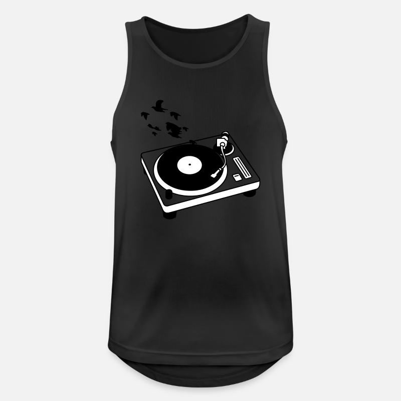 Turntable+Voegel - Männer Tank Top atmungsaktiv - Schwarz