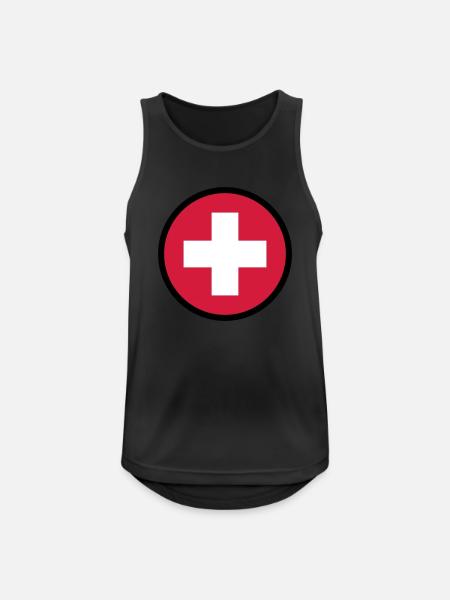 switzerland_round_3c - Männer Tank Top atmungsaktiv - Schwarz