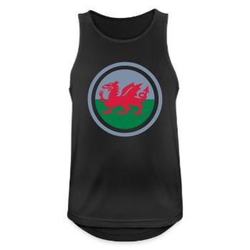 Wales Emblem - Männer Tank Top atmungsaktiv - Schwarz - Vorne - Nick (188cm)